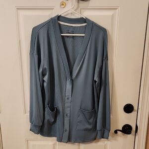 Blue Button-Up Cardigan